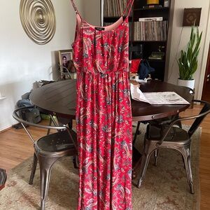 Red Paisley Lightweight Maxi Dress
